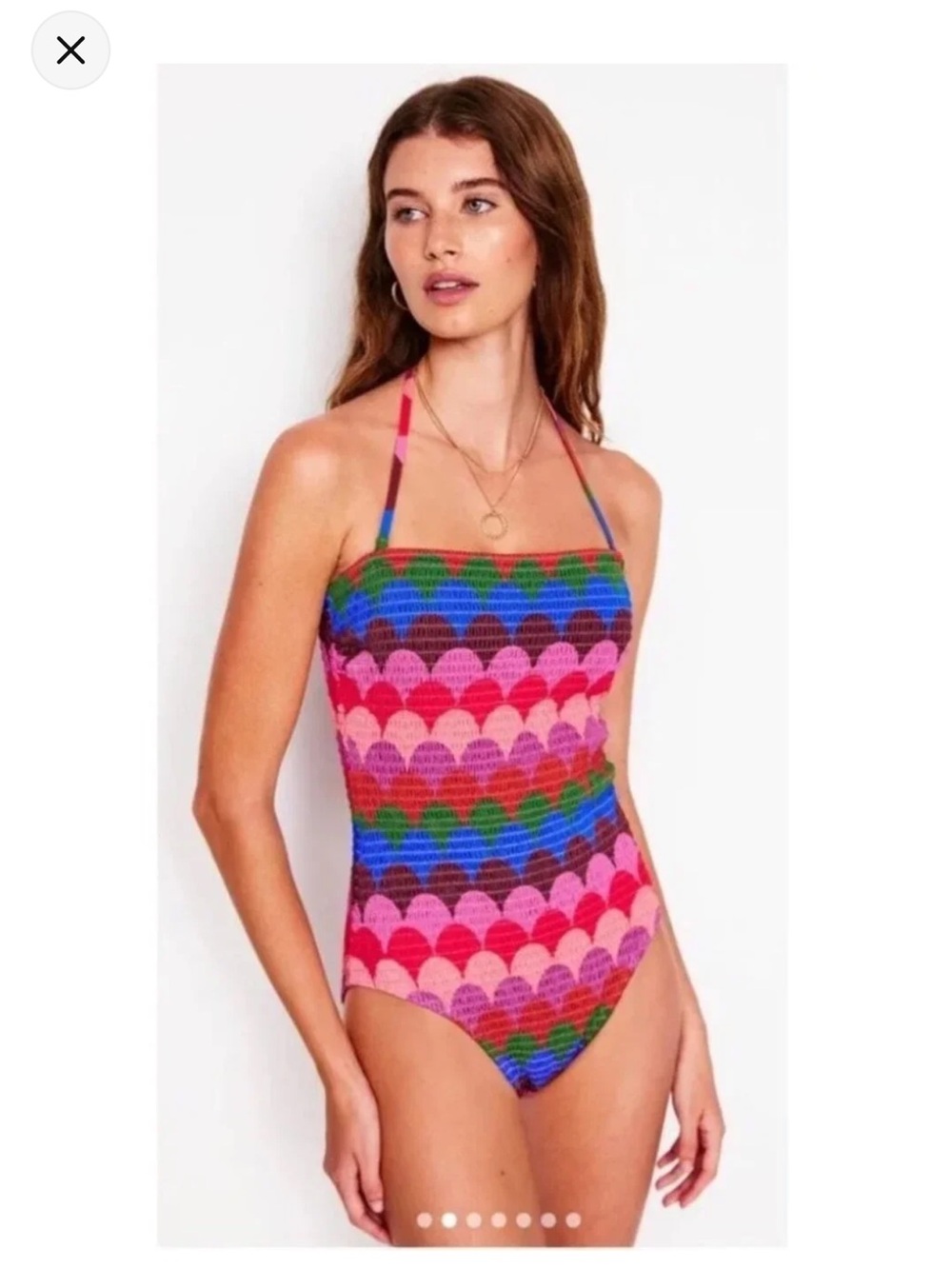 Boden Milos Smocked Bandeau Swimsuit